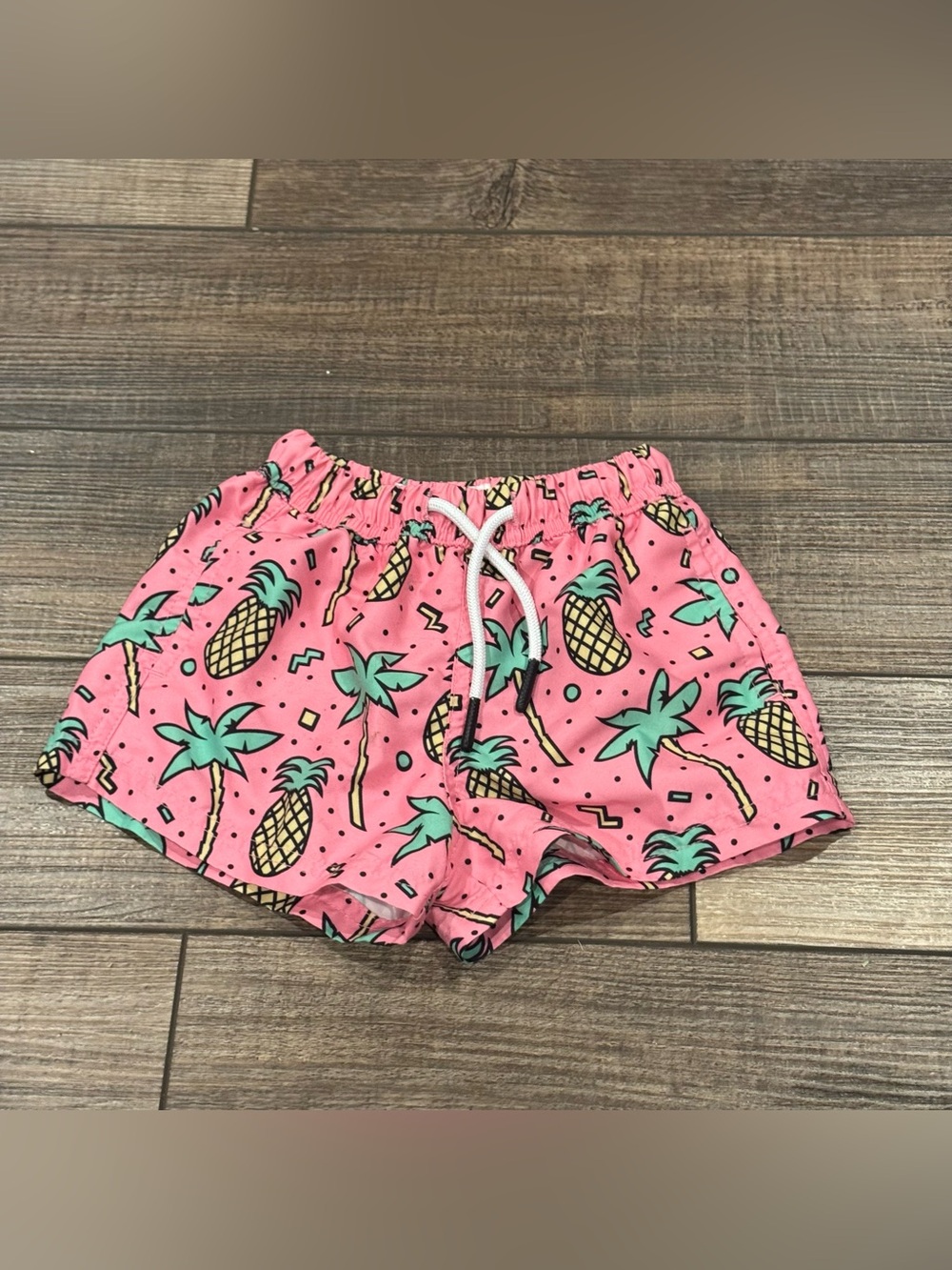 Toddler Boys Maamgic Swim Trunks Pink Pineapple Print Size 2T